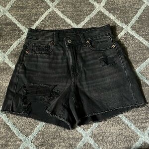 American Eagle Highest-Rise Baggy Crossover-Waist Short, Black, Size